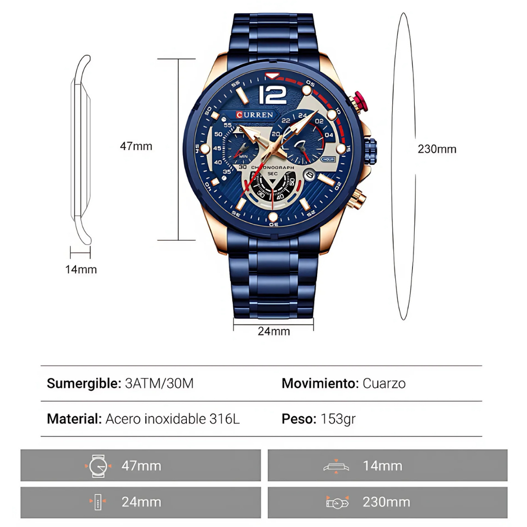 CR MONZA - Reloj Sumergible en Acero Masculino